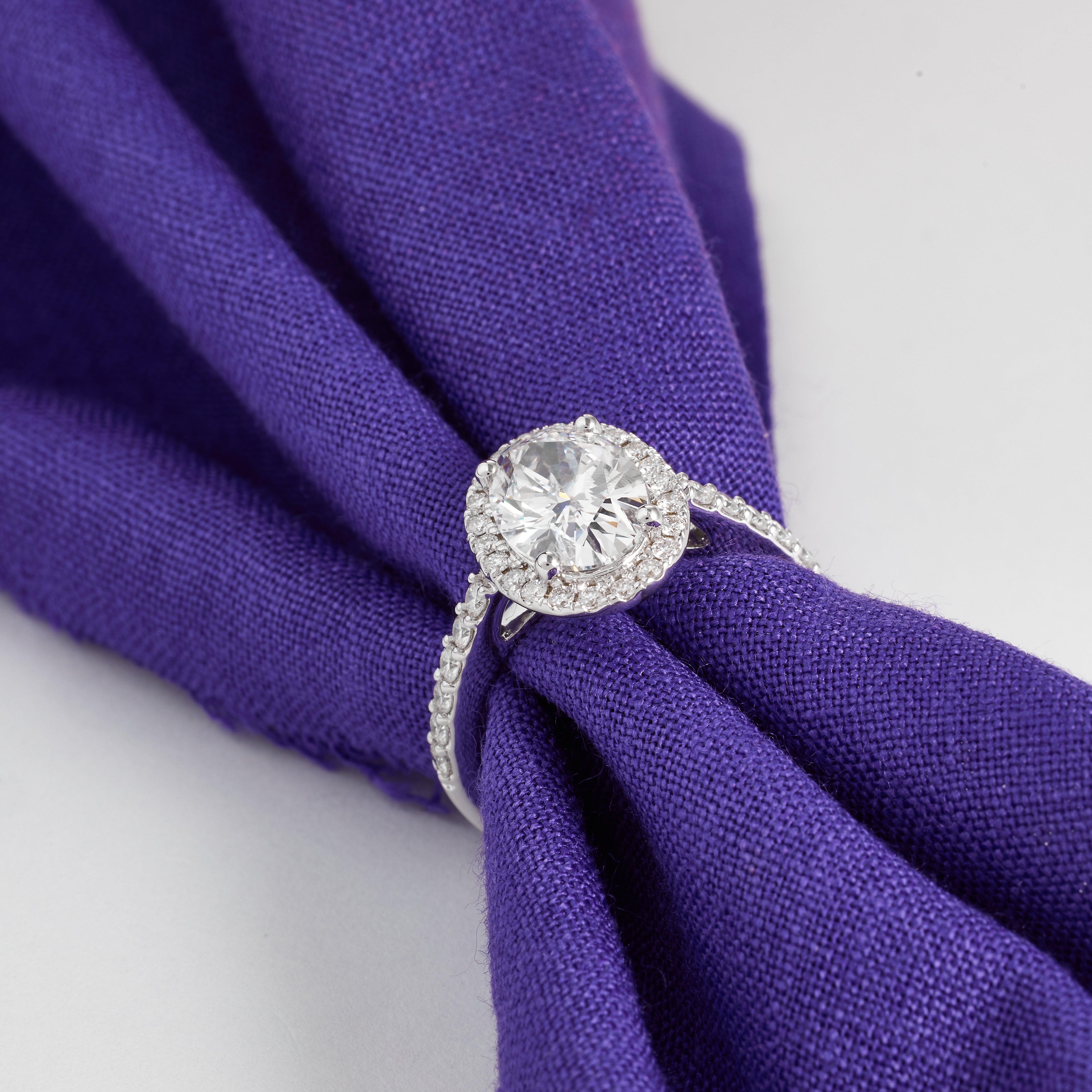 Oval Cut Petite Halo Lab Grown Diamond Ring | Oval Diamond Pave Set Engagement Ring | D/E VVS-VS1 | Wedding Ring for her | 2.00-5.00CT