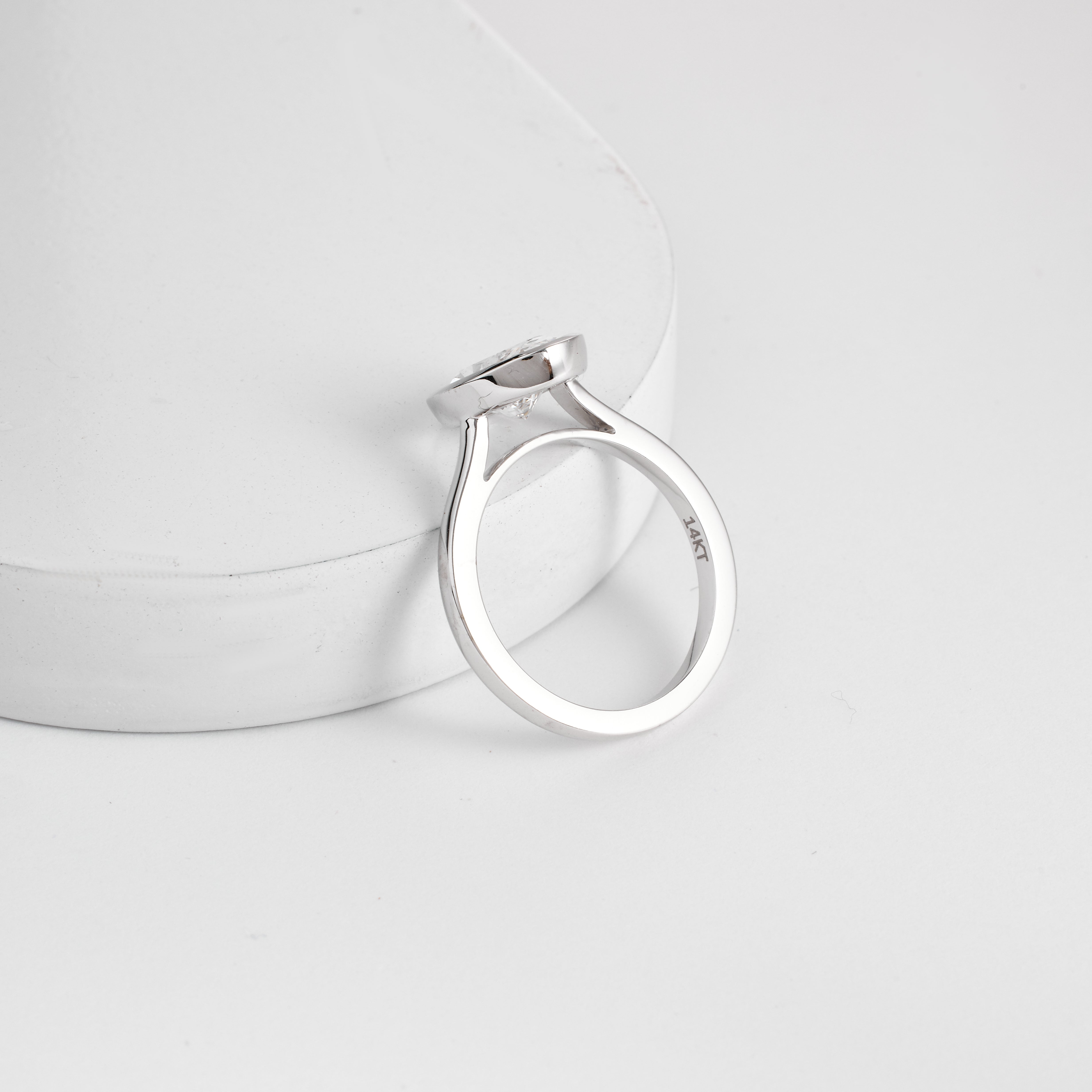 Emerald Cut Lab Grown Diamond Bezel Set Engagement Ring | 2.00-6.00 CT | D/E VVS-VS1 | Platinum Emerald Cut Solitaire Ring | Forever Ring