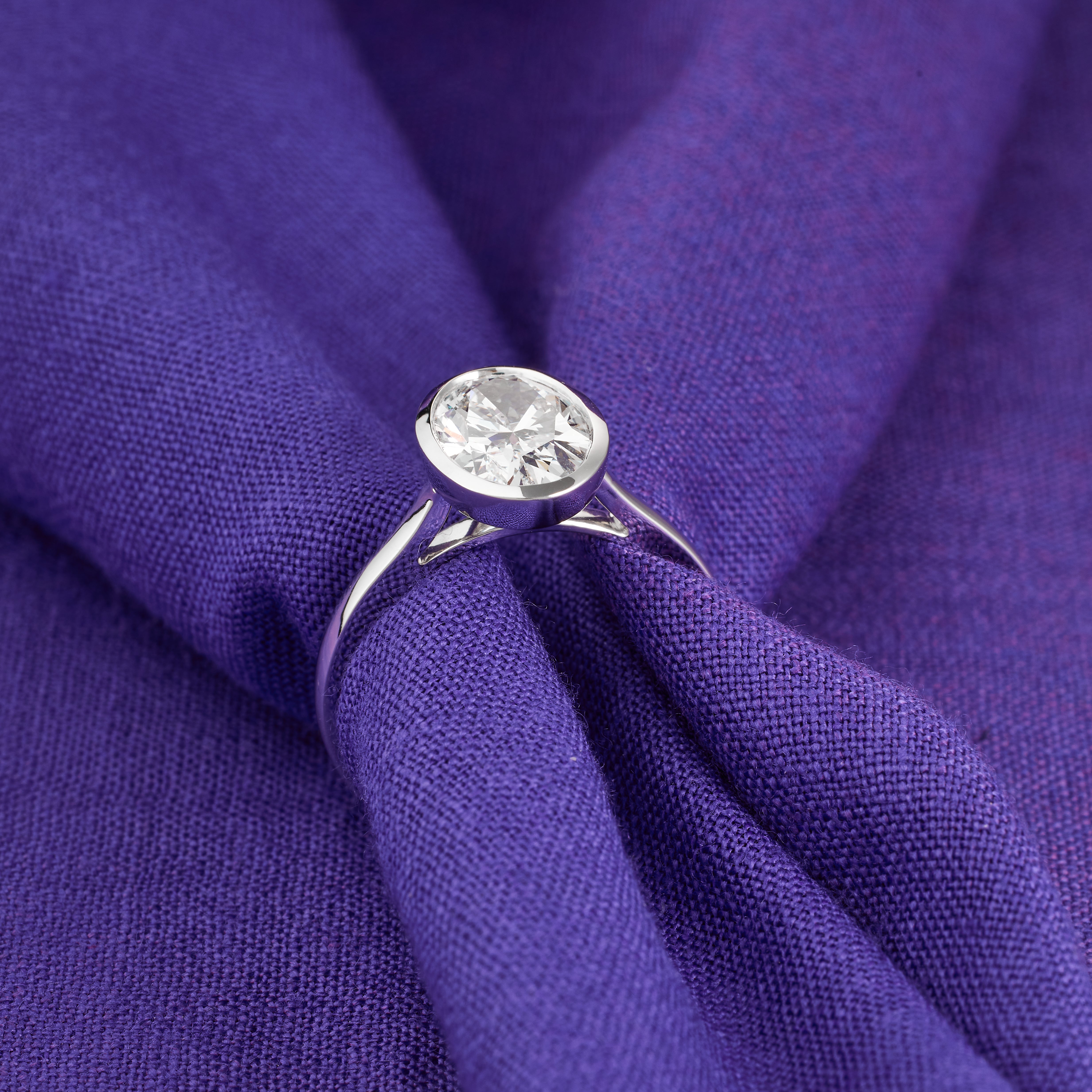 Platinum Oval Cut Lab Grown Diamond Bezel Set Engagement Ring, 2.00-6.00CT, D/E VVS-VS1, GIA Oval Cut Solitaire Ring,Forever Ring Handcraft