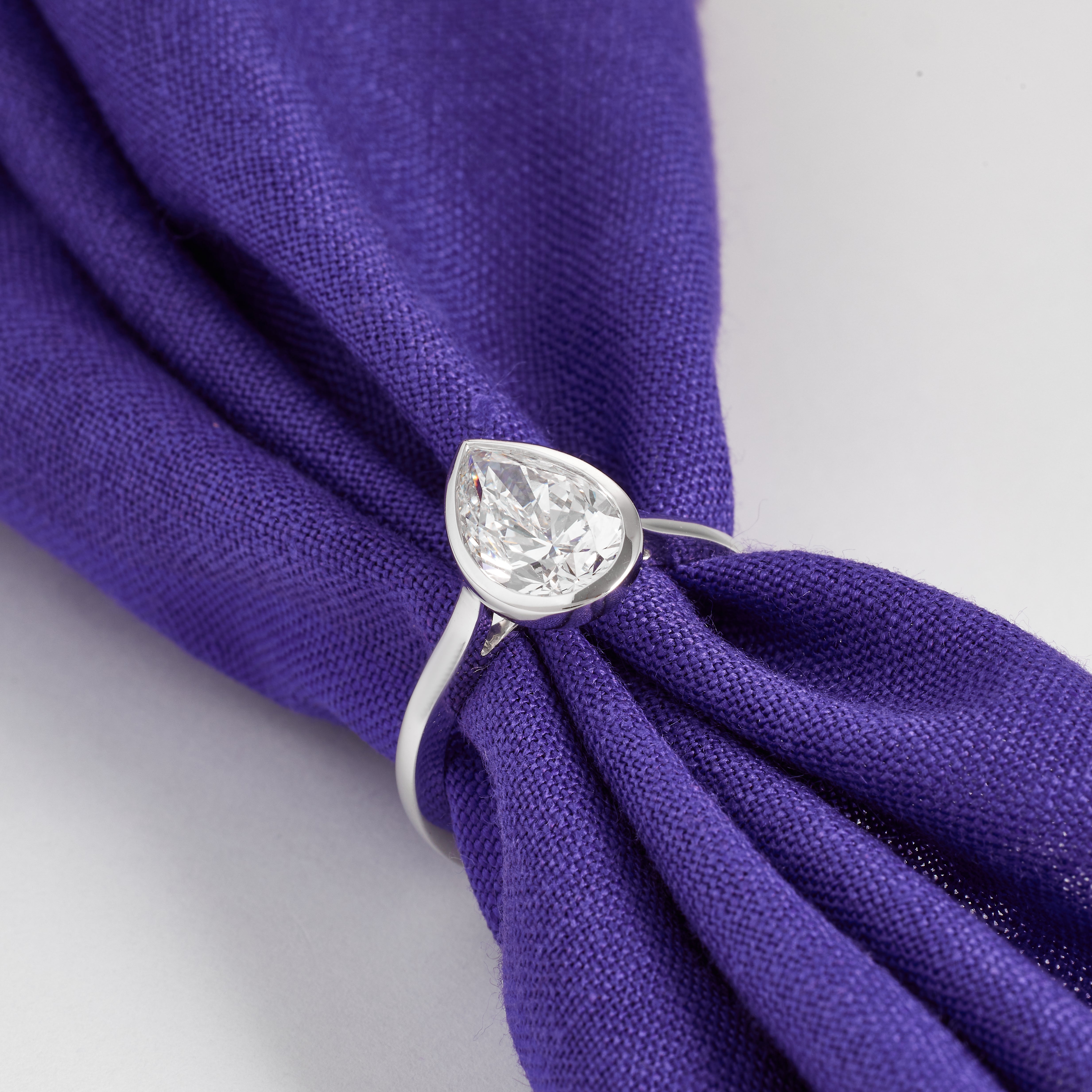 Pear Cut Lab Grown Diamond | Pear Bezel Set Engagement Ring | D/E VVS-VS1 | Pear Bezel Set Solitaire Ring | Certified Diamond Ring