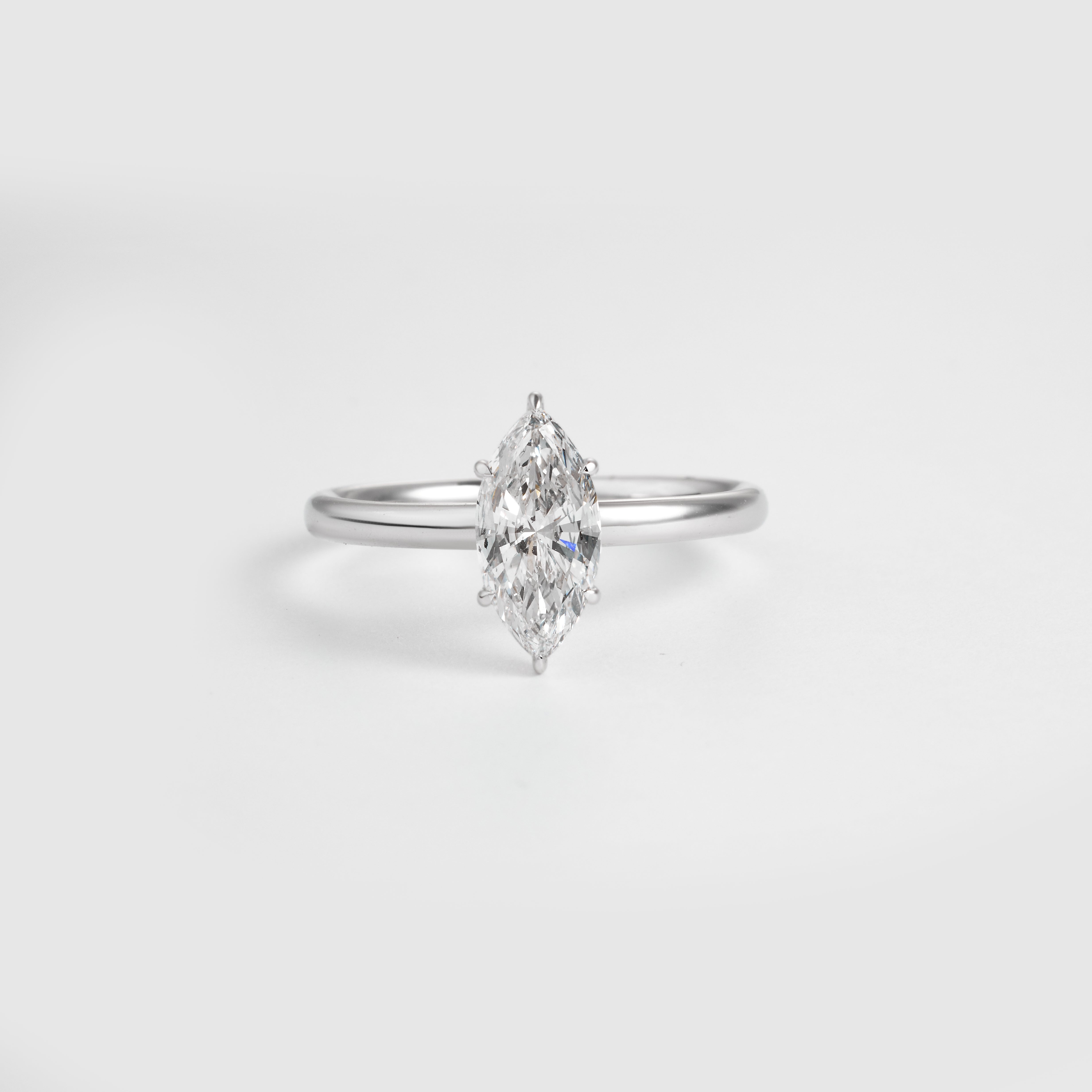 Marquise Cut Lab Grown Diamond Engagement Ring | Marquise Cut Solitaire Ring | D/E VVS GIA Certified 1.00-5.00 CT Diamond Ring Proposal Ring