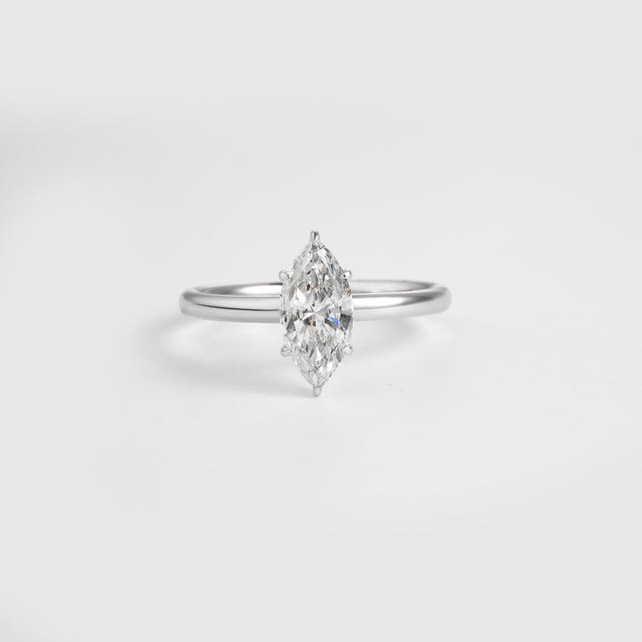 Marquise Cut Lab Grown Diamond Engagement Ring | Marquise Cut Solitaire Ring | D/E VVS GIA Certified 1.00-5.00 CT Diamond Ring Proposal Ring