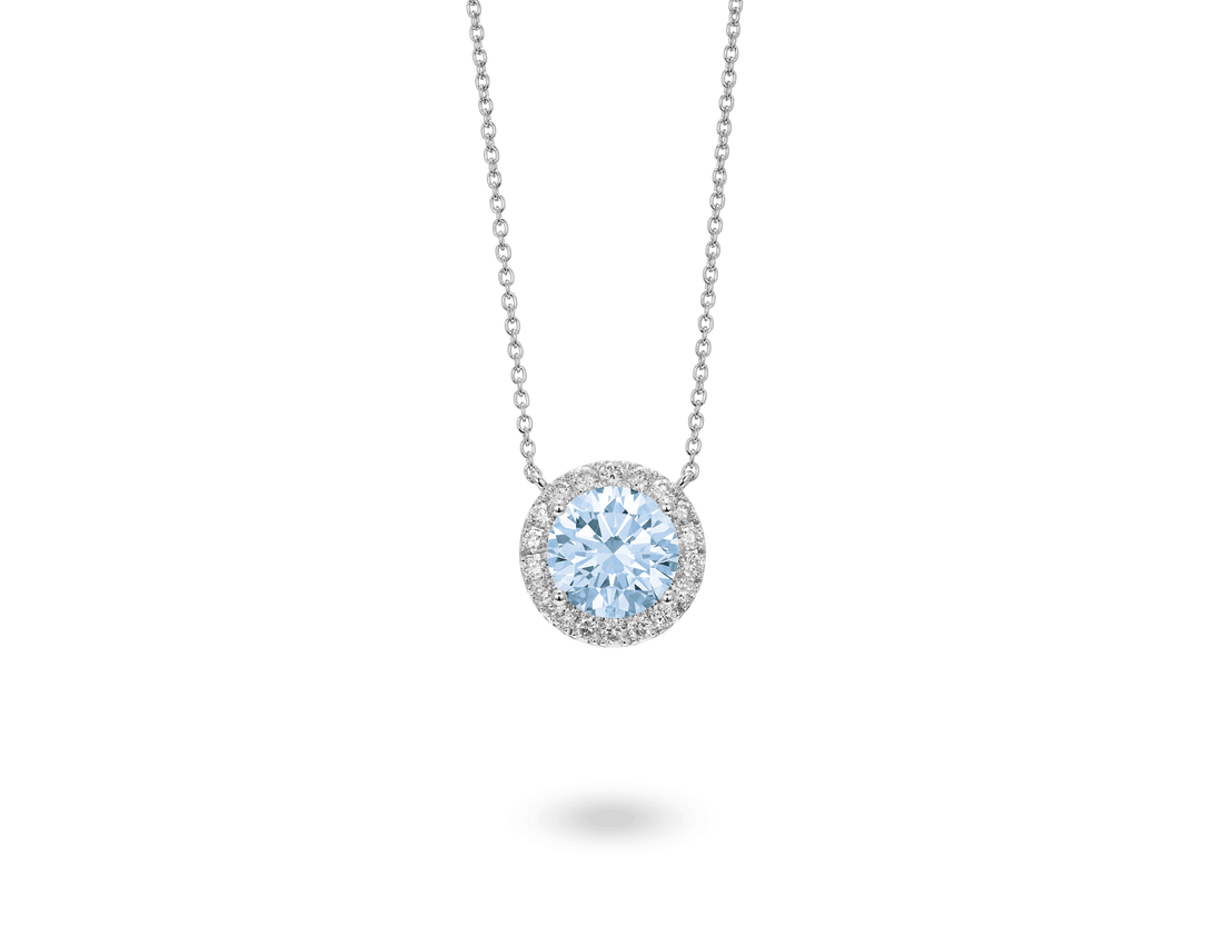 Lab-Grown Diamond 2ct. tw. Halo Pendant | Blue