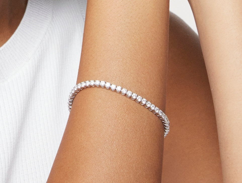 Lab-Grown Diamond Small Tennis Bracelet - E/F color, 6.5" length | White