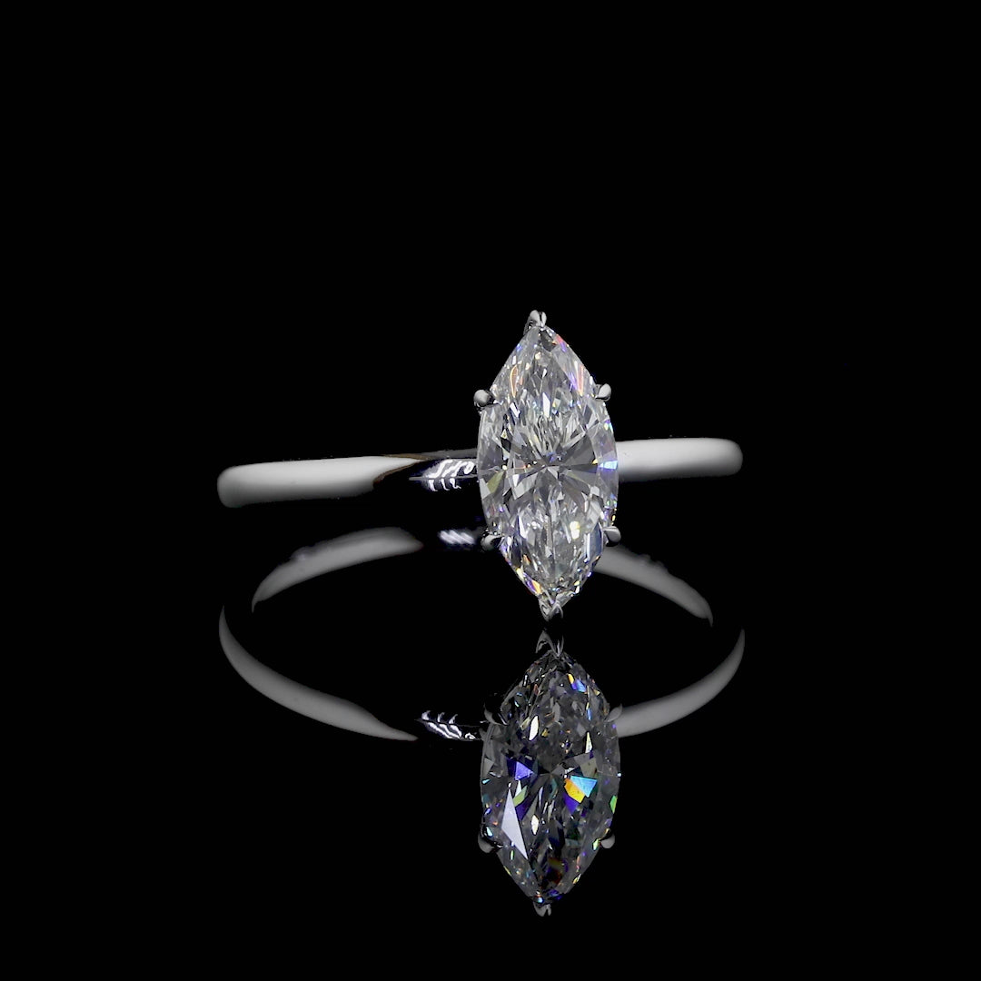 Marquise Cut Lab Grown Diamond Engagement Ring | Marquise Cut Solitaire Ring | D/E VVS GIA Certified 1.00-5.00 CT Diamond Ring Proposal Ring