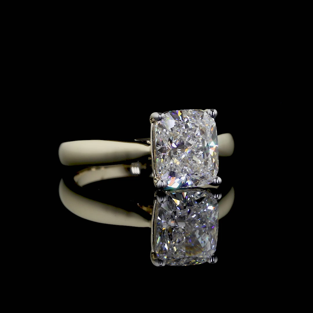 3.50 CT Elongated Cushion Lab Grown Diamond Engagement Ring | Cushion Cut Solitaire Ring | D/E VVS-VS1 | Wedding Band Forever Ring For her